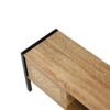 Rattan TV Cabinet With Variable Color Light Strip, Double Sliding Doors For Storage, Adjustable Shelf, Metal Legs, TV Console For Living Room - Natural - Image 10