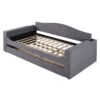 Twin Size Upholstered Daybed With Storage Armrests, Trundle And Latest Integrated Bluetooth Audio System - Gray - Image 3