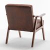 Accent Chair, Classic Mid Century Modern For Extra Seating - Light Brown - Image 5