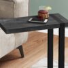 Accent Table, C - Shaped, Contemporary, Versatile Use - Black - Image 8