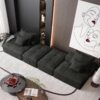 Modern Oversized Modular Sectional Sofa With 2 Ottoman And 2 Seat, Sparkling Chenille Fabric Soft Cushion Sofa With 4 Pillows, 4 Pieces Diy Combination Tufted Sofa, No Assembly Required - Black - Image 13