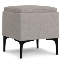 Natasha - Multifunctional Storage Ottoman With Tray - Gray