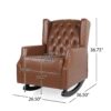 Moss - Upholstered Rocking Recliner With Diamond Tufting And Wingback - Light Brown - Image 3
