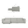 Rex - 2 Seater Sofa And Left Chaise - Gray - Image 13