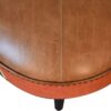 Durrie & Leather Mixed Footstool - Brown - Image 7