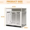 Wooden Dog Crate Furniture With Divider And Storage - White - Image 3