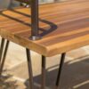 Outdoor Bench With Powder Coated Iron Frame - Teak - Image 10