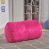 Michael Cylindrical Suede Bean Bag, Polyester, 4 Foot - Fuchsia - Image 6