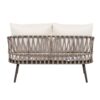 4 Piece Outdoor Patio Furniture Set, Metal Chairs With Woven Rope U Shaped Backrest, Outdoor Conversation Set With Thick Cushions And Coffee Table For Garden, Poolside, Balcony - Brown / Beige - Image 16