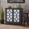 Firwood Mirror Finished Double Door Cabinet - Charcoal Gray - Image 2