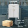 Bathroom Vanity Combo With Ceramic Sink, Luxurious Space-Saving Vanity, 2 Soft-Close Doors - Gold / White - Image 12