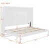 Queen Size Murphy Wall Bed Modern Design With LED Lights - White - Image 17