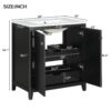 Freestanding Bathroom Vanity Combo With Ceramic Sink Shaker Style Vanities 2 Doors And 2 Drawers - Black - Image 11