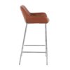 Daniella - Contemporary Fixed Height Bar Stool (Set of 2) - Chrome / Camel - Image 3