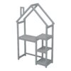 House-Shaped Wooden Writing Desk, Kids Study Table, Bookshelf & Toy Storage - Gray - Image 11
