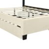 Queen Size Upholstered Platform Bed With 2 Drawers And 1 Trundle, Classic Strip Headboard Design - Beige - Image 7