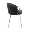 Claire - Contemporary / Glam Chair (Set of 2) - Chrome / Black - Image 3