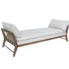 Daybed With Leather Strap Detail - White - Image 2