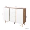 Sideboard Buffet Cabinet With 3 Drawers & 2 Doors, Buffet Cabinet With Adjustable Shelves For For Living Room Dining Room Hallway, Kitchen - White - Image 6