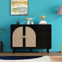 2 Door, 3 Drawer Cabinet, Suitable For Bedroom - Black