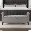 Jacqueline - Tufted Roll Arm Storage Bench - Opal Gray - Image 13