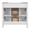 Bathroom Vanity Cabinet With Resin Integrated Sink 4 Drawers, 2 Doors - White - Image 17