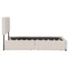 Queen Size Upholstered Platform Bed With Classic Headboard And 4 Drawers, No Box Spring Needed - Beige - Image 7