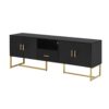 Modern TV Stand For TV Up To 70", TV Cabinet With 1 Drawer, 2 Cabinets And Metal Legs, Handles And Anti-Tip Device For Living Room - Black - Image 12