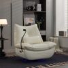 270 Swivel Glider Recliner Chair, Power Recliner Rocking Chair, USB Port Charge For Nursery Chair With Atmosphere Lamp For Living Room Bedroom Apartment - White - Image 12