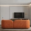 Donna - Japandi Style Boucle Sofa - Brown / Burnt Orange / Orange - Image 3
