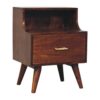 T Bar Raised Back Bedside Table - Chestnut - Image 7