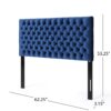 Annecy - Contemporary Upholstered Full / Queen Fabric Headboard - Navy Blue - Image 2