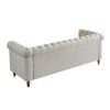 Chesterfield - Velvet Sofa 84.65" For Living Room - Beige - Image 4
