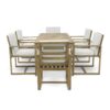 Patio Dining Set Outdoor Dining Table And Chair Set With And Removable Cushions For Patio, Backyard, Garden - Light Teak - Image 9
