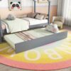 Twin Size House-Shaped Bed With Trundle - Gray - Image 5