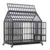 Heavy Duty Dog Cage Pet Crate With Roof & Window On Roof - Black - Image 14