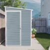 Outdoor Storage Shed With Floor Resin Shed With Two-Window, Waterproof, Lockable Doors For Patio, Yard, Lawn - Gray - Image 2