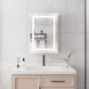 20 X 28" Bathroom Medicine Cabinet With Mirror Wall Mounted LED Bathroom Mirror Cabinet With Lights, Anti-Fog, Waterproof, Dimmable, 3000K~6000K, Single Door, Touch Swich, Storage Shelves - Silver - Image 8