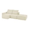 Modular Sectional Sofa Couch, L Shaped Linen Floor Couch Set, Wide Deep Seat Convertible For Living Room Or Office - Beige - Image 2