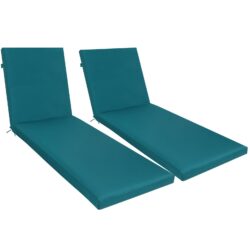 2 Piece Outdoor Chaise Lounge Cushion Set, Replacement Cushions For Patio Furniture - Smoke Blue