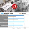 70.87" Modern Artificial Stone White Straight Edge Black Metal Leg Dining Table, Can Accommodate 6-8 People - White / Black - Image 9