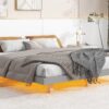King Size Floating Bed With LED Lights Underneath, Modern King Size Low Profile Platform Bed With LED Lights - Gray - Image 5
