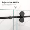 Frameless Single Sliding Shower Door With Clear Tempered Glass - Matte Black - Image 7