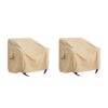 Shield - Patio Outdoor Club Chair Cover Set, Durable Weather Resistant Fabric - Beige - Image 3