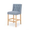 Vienna - Contemporary Fabric Tufted Wingback 27 Inch Counter Stools, (Set of 2) - Light Blue / Natural - Image 7