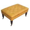 Buffalo - Leather Ottoman With Castor Legs - Caramel - Image 4