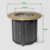 30" Propane Gas Fire Pit Table, 50000 Btu Round Steel Fire Pit With Imitation Wood Grain For Outside Patio Deck Garden Backyard - Black - Image 7