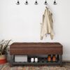 Cosmopolitan - Storage Ottoman Bench With Open Bottom - Distressed Saddle Brown - Image 7
