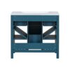 Bathroom Vanity With Resin Sink Combo, Frame Bathroom Storage Cabinet, Freestanding Vanity Set, 5 Drawers & Soft Closing Doors - Blue - Image 18