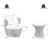 Kono - 3 Pieces Chat Set Outdoor Furniture - Brown / Beige - Image 3